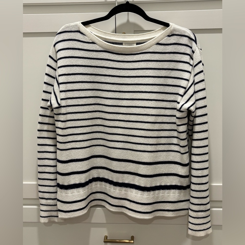 Caslon Navy and White Striped Sweater